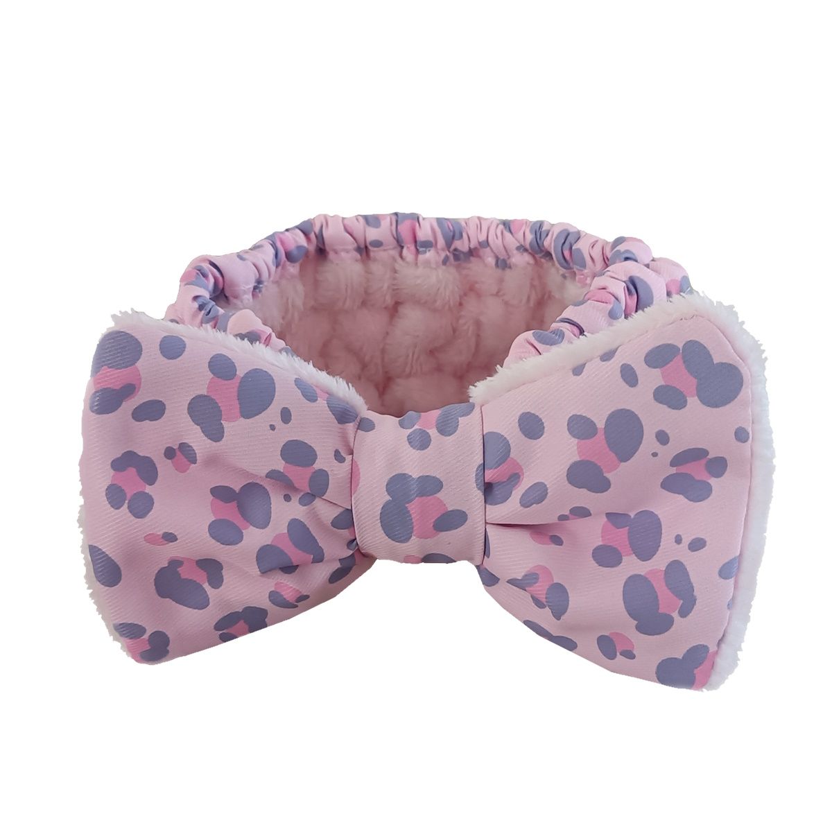 The Vintage Cosmetic Company Bow Spa Lexi Pink Leopard Print Headband