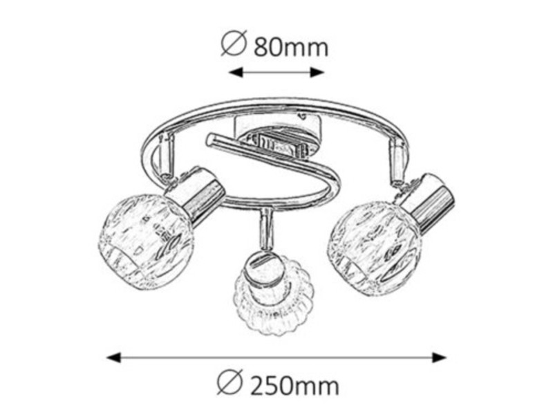 Lampa sufitowa chromowana przezroczysta Lauren 3xE14x40W Rabalux