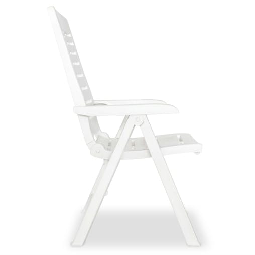NNEVL Reclining Garden Chairs 4 pcs Plastic White
