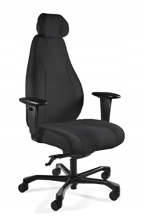 Biurowy fotel ergonomiczny PIU czarny tkanina