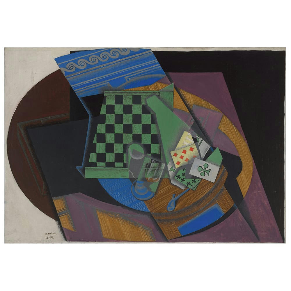 - Tableau Damier et Cartes à Jouer - Juan Gris 50x70cm