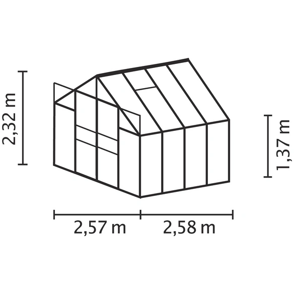 Gewächshaus » 6700/6 DT«, 6,7 m², Polycarbonat (PC), winterfest