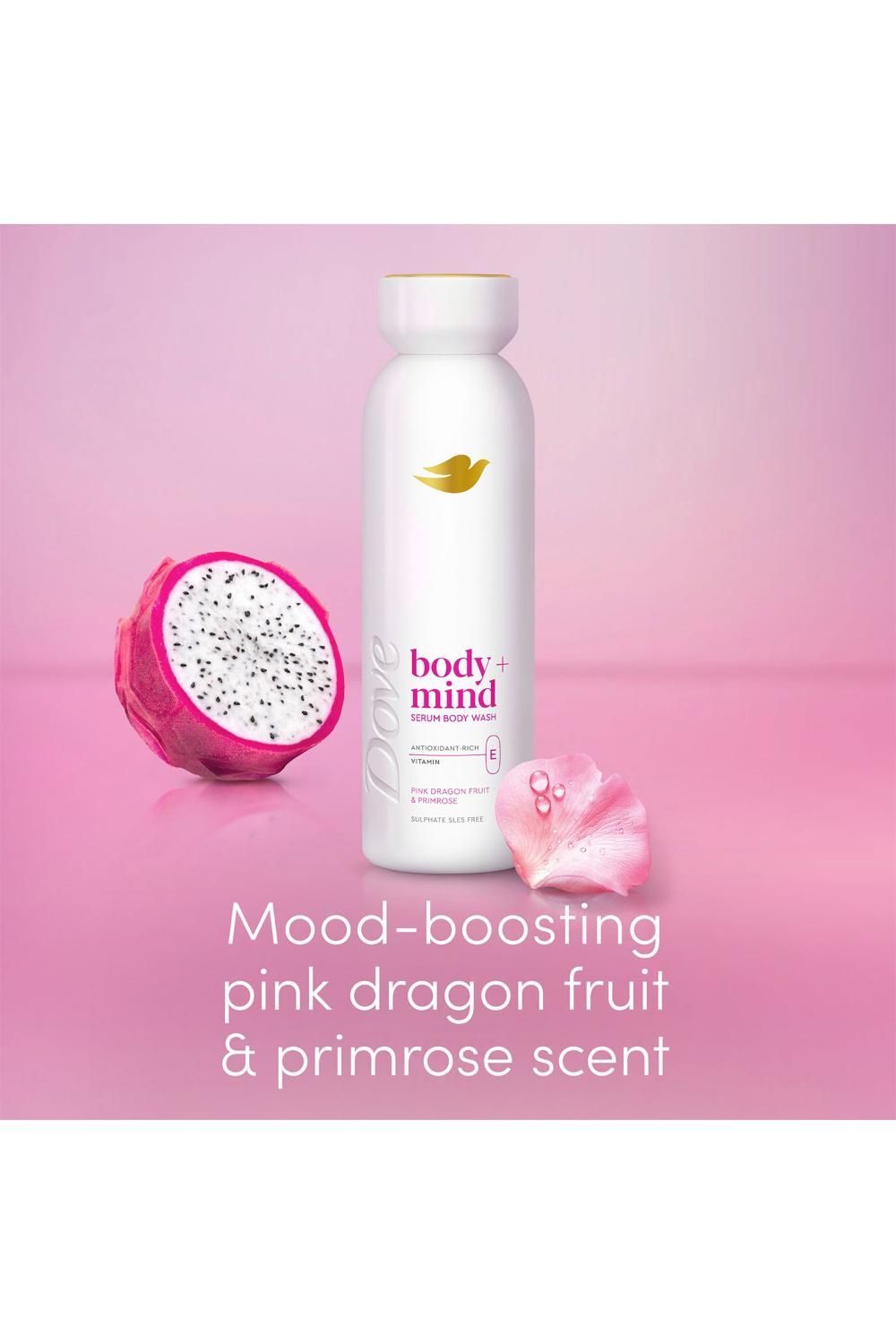Dove Body   Mind Pink Dragon Fruit & Primrose Serum Body Wash 350ml, 6 pk
