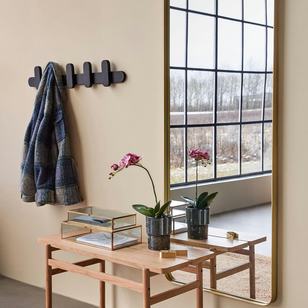 MERRY - Porte-manteaux en bois de frêne noir