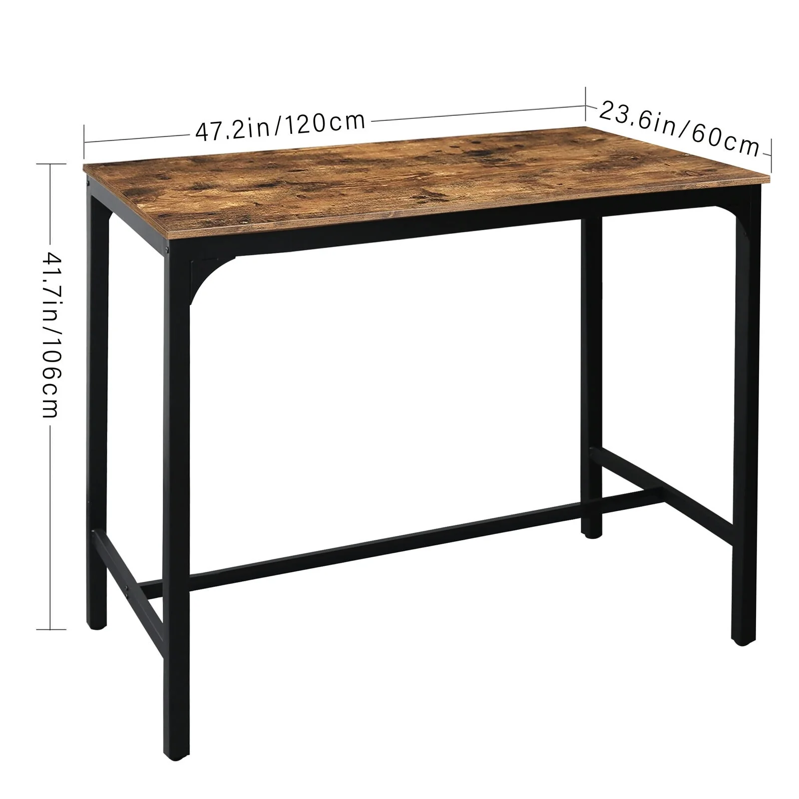 VEIKOUS 47 Furniture Retro Industrial High Bar Dining Table