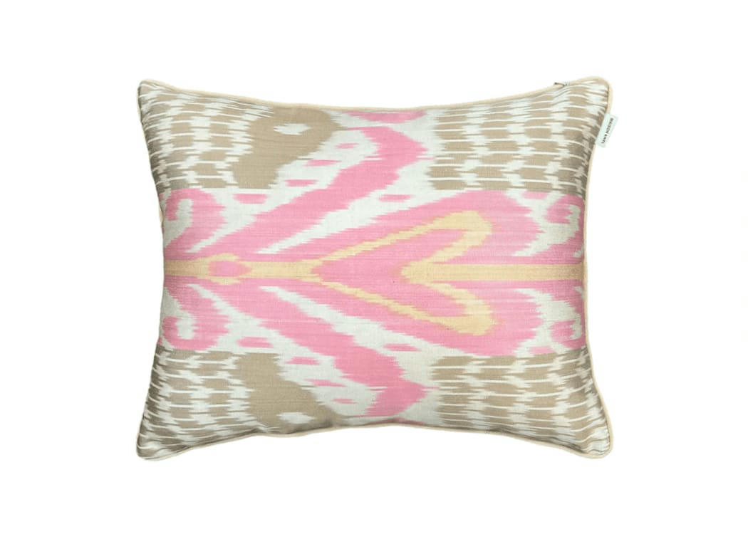 - Housse de coussin double soie ikat  40x50 multicouleur