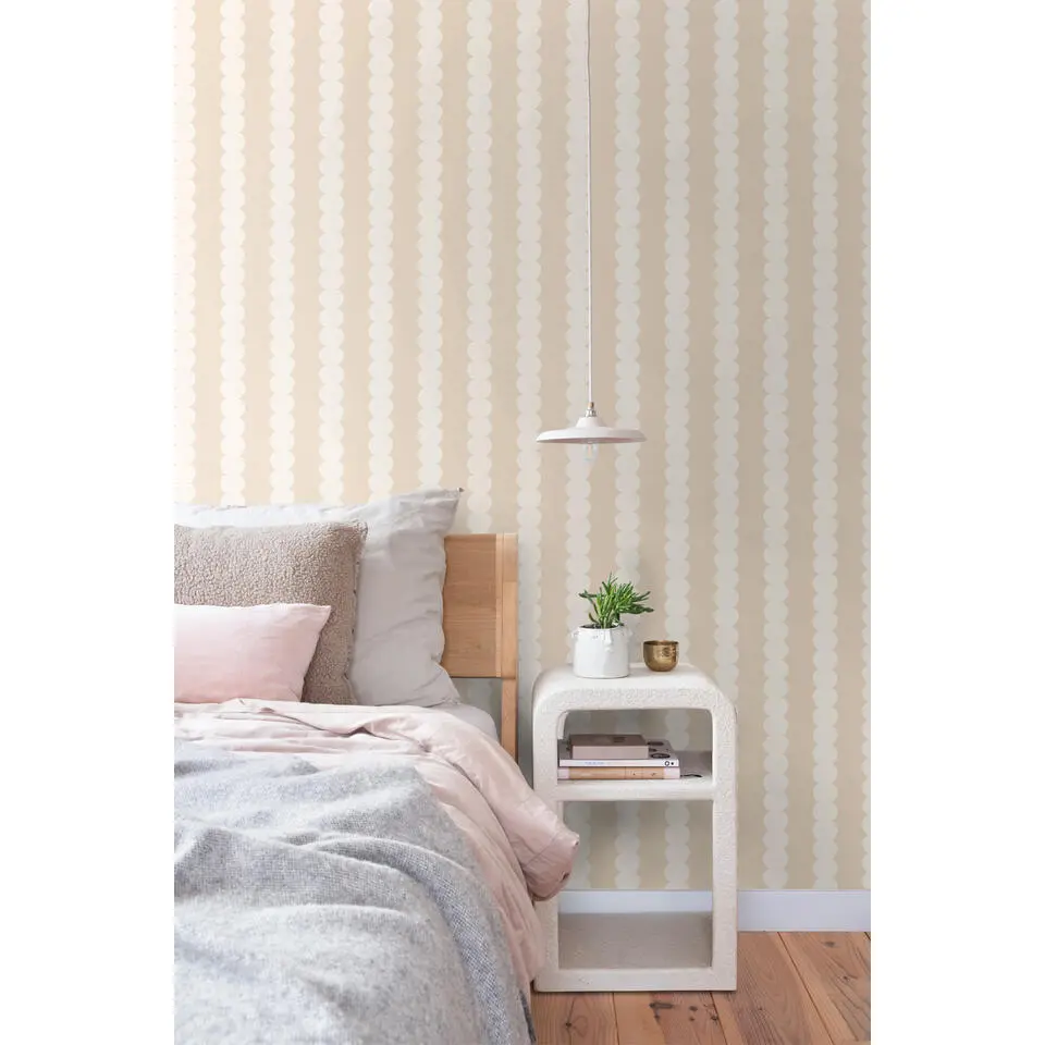 ESTAhome behang grafische print beige - 50 x 900 cm