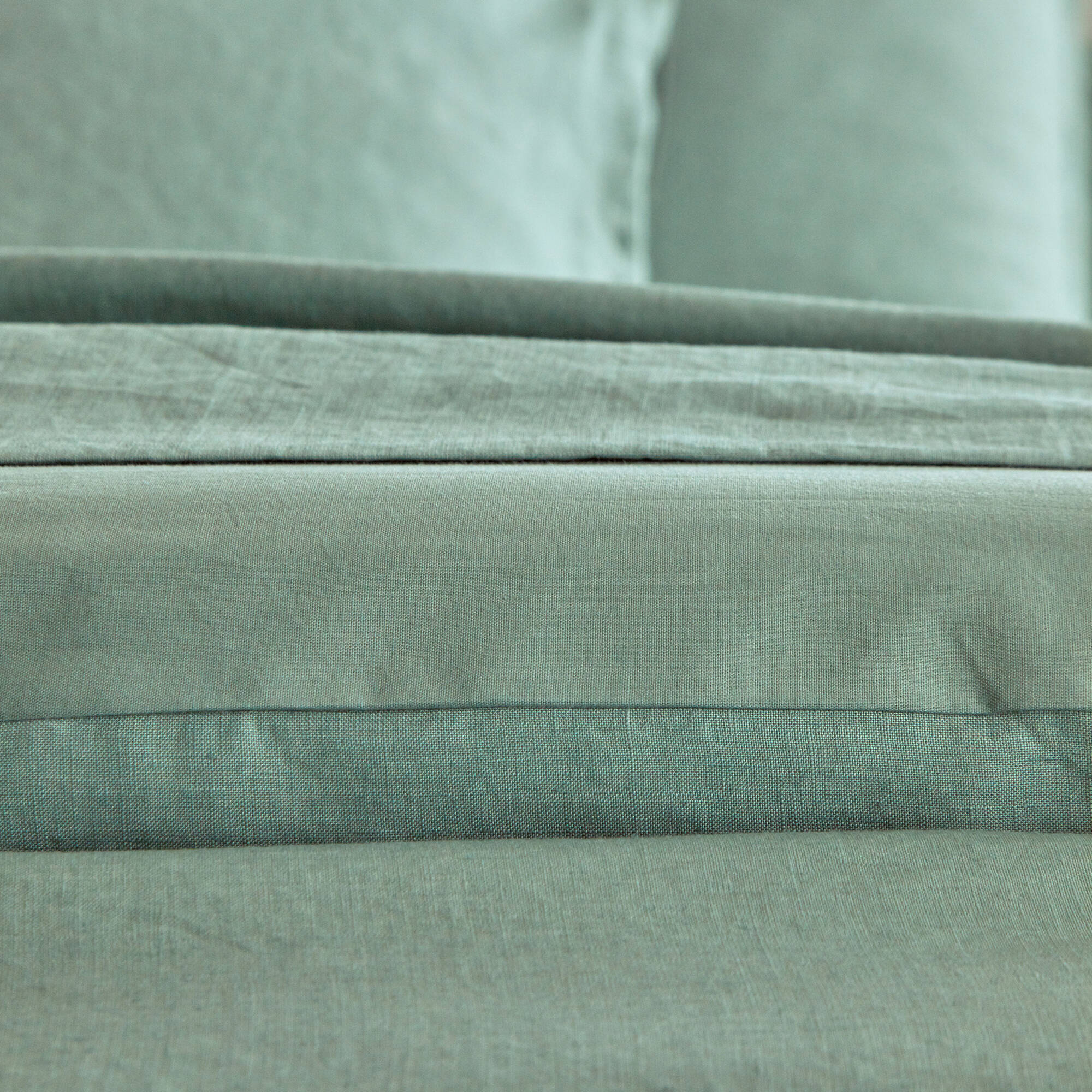 Linge de lit uni biface lin lavé / coton lavé