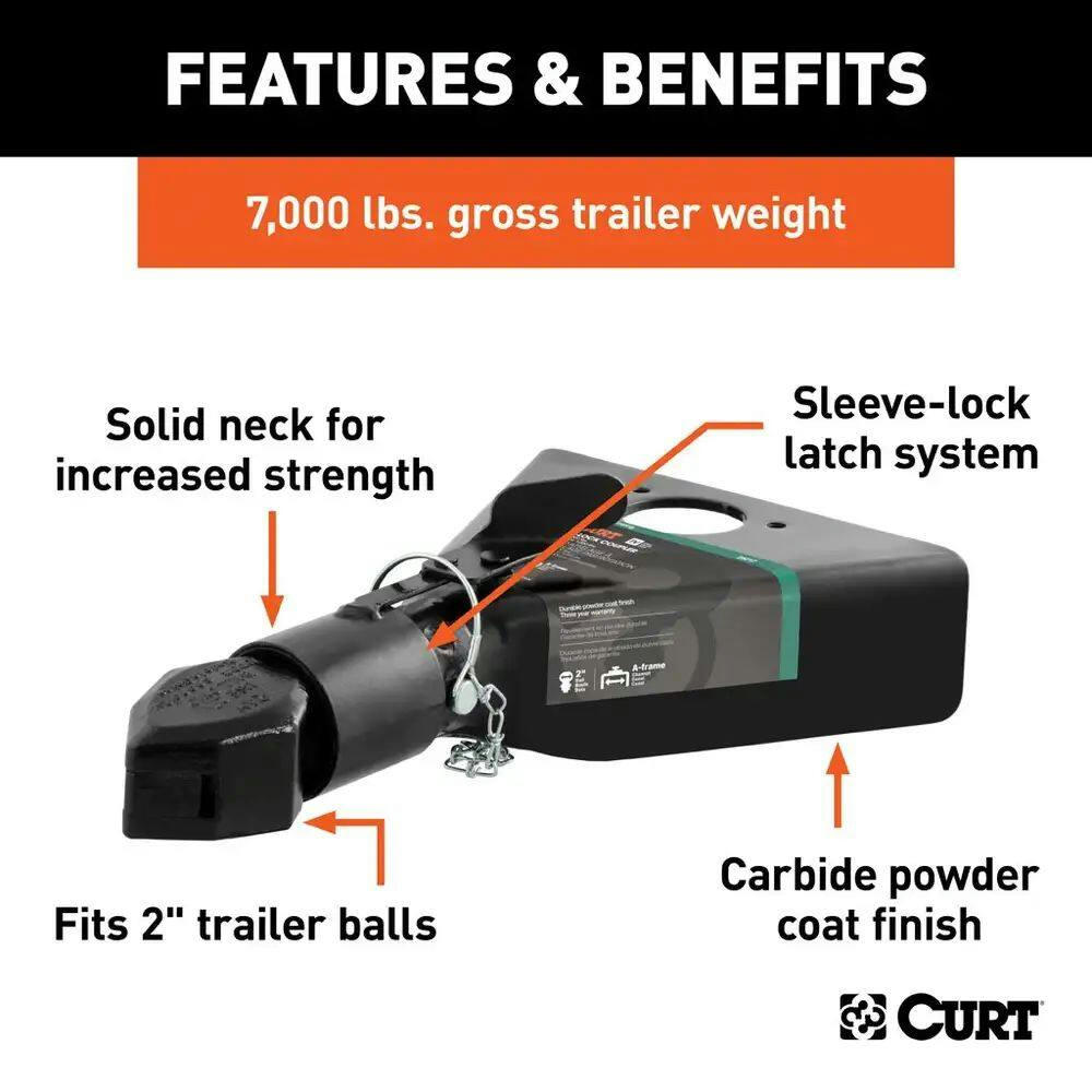 CURT A-Frame Coupler with Sleeve-Lock, 2-in