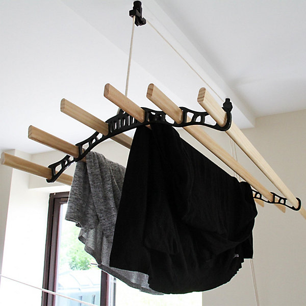 Etendoir à Linge Suspendu- Noir- 2.4m