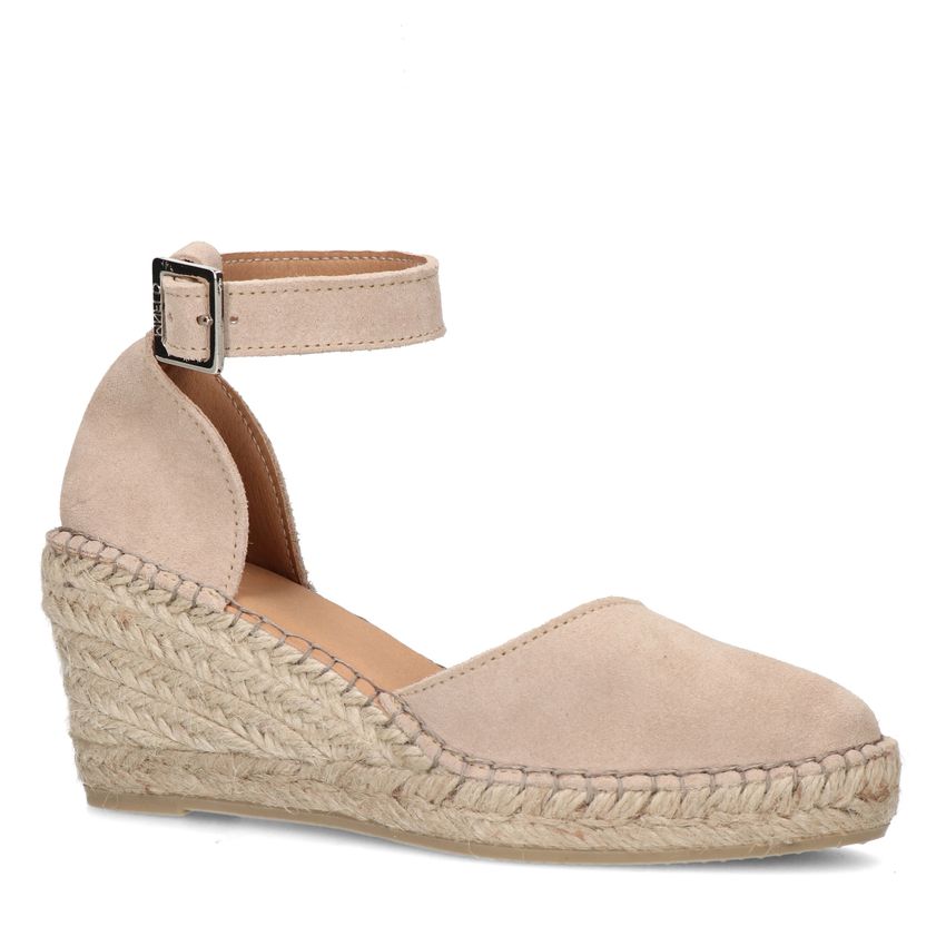 Manfield Beige suède sleehakken