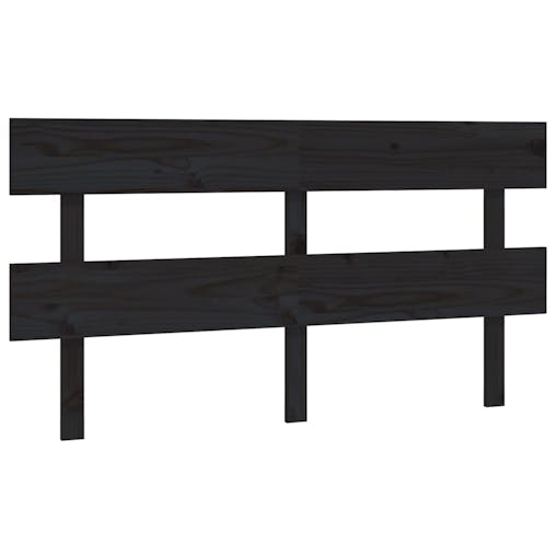 NNEVL Bed Headboard Black 154x3x81 cm Solid Wood Pine