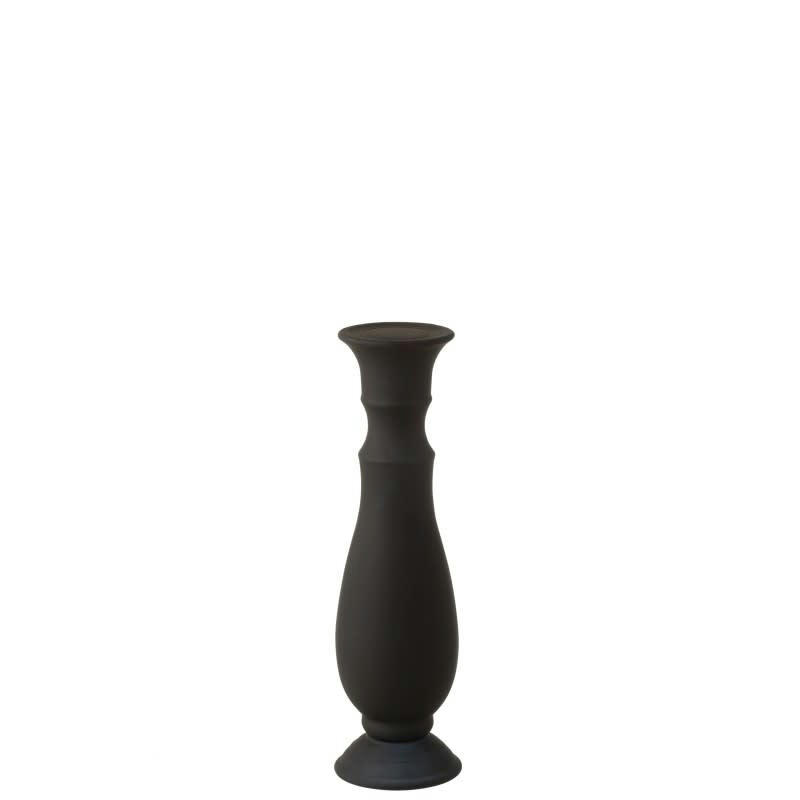 MAT - Chandelier verre mat noir large H40cm