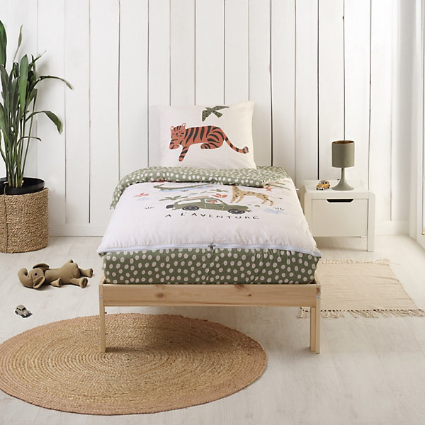 Caradou Parure de lit Enfant 90x190cm Avec Couette Motif Jungle
