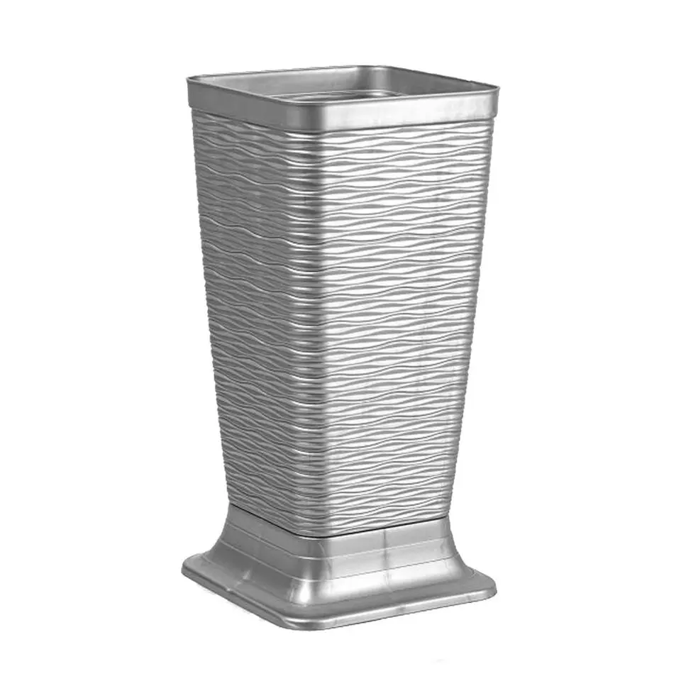 Plasticforte Paraplubak/houder - zilvergrijs - kunststof - D26 x H52 cm