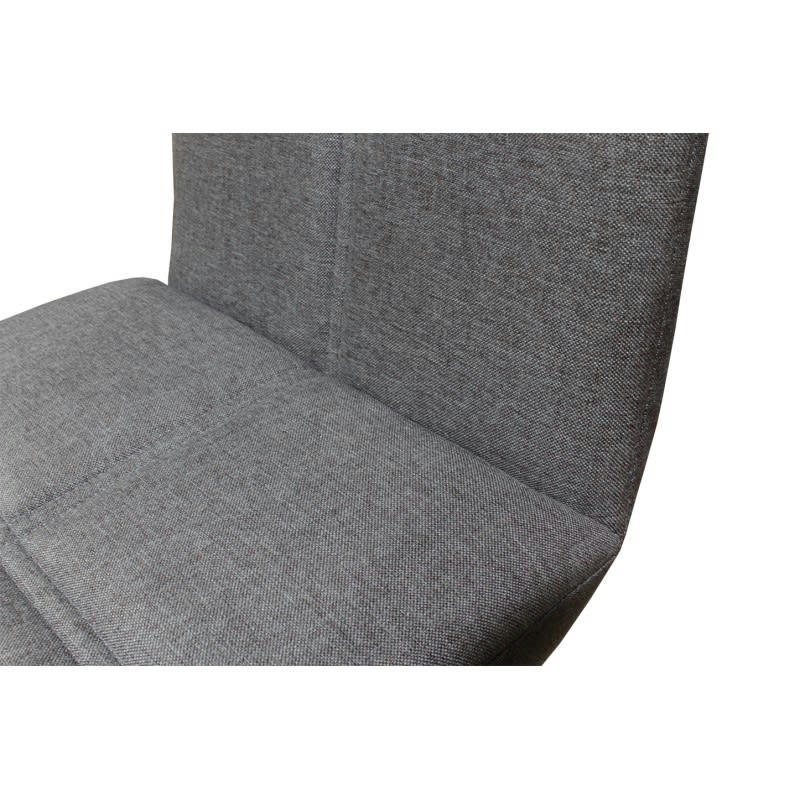 LEO - Chaise de bar scandinave tissu anthracite et piètement en chêne