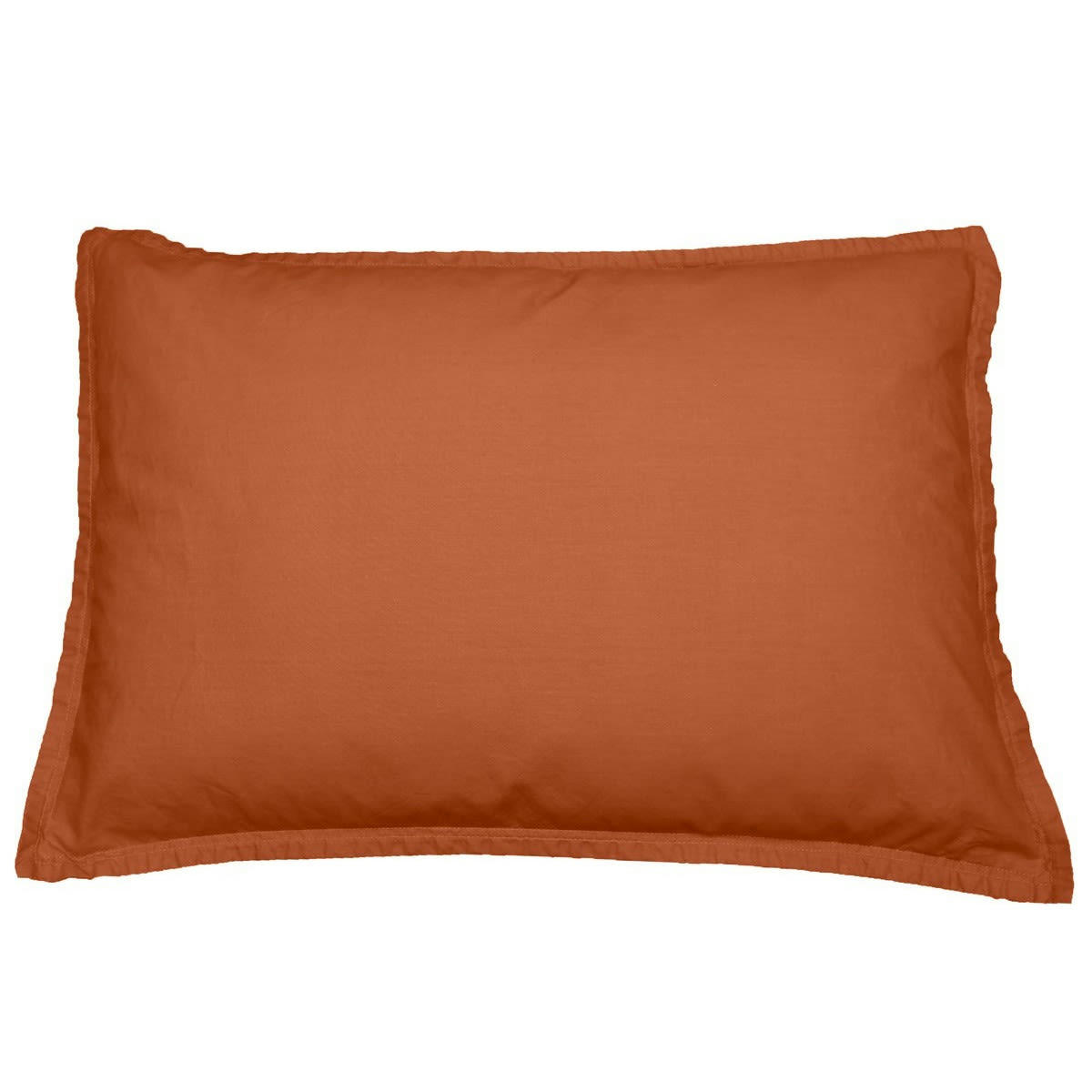 HOME WASHED - Lot de 2 taies d'oreiller en percale lavée  terracota 50x70 cm