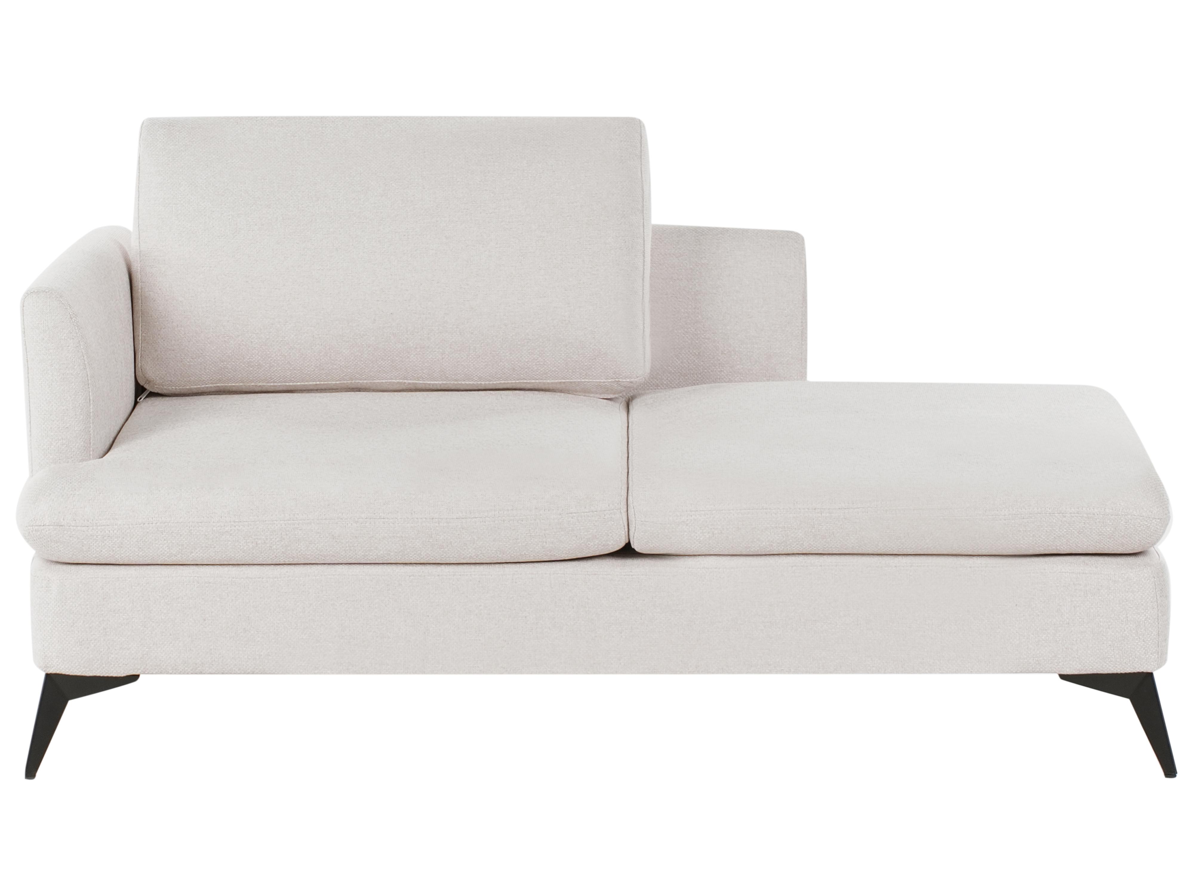 Left-Hand Chaise Longue SIEVOZ Fabric Light Beige