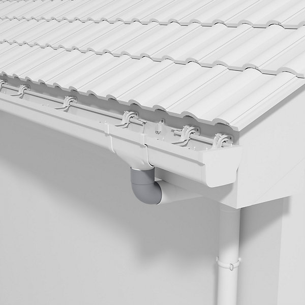 Coude M/F 87 deg pour tuyau de 80 mm - Gris