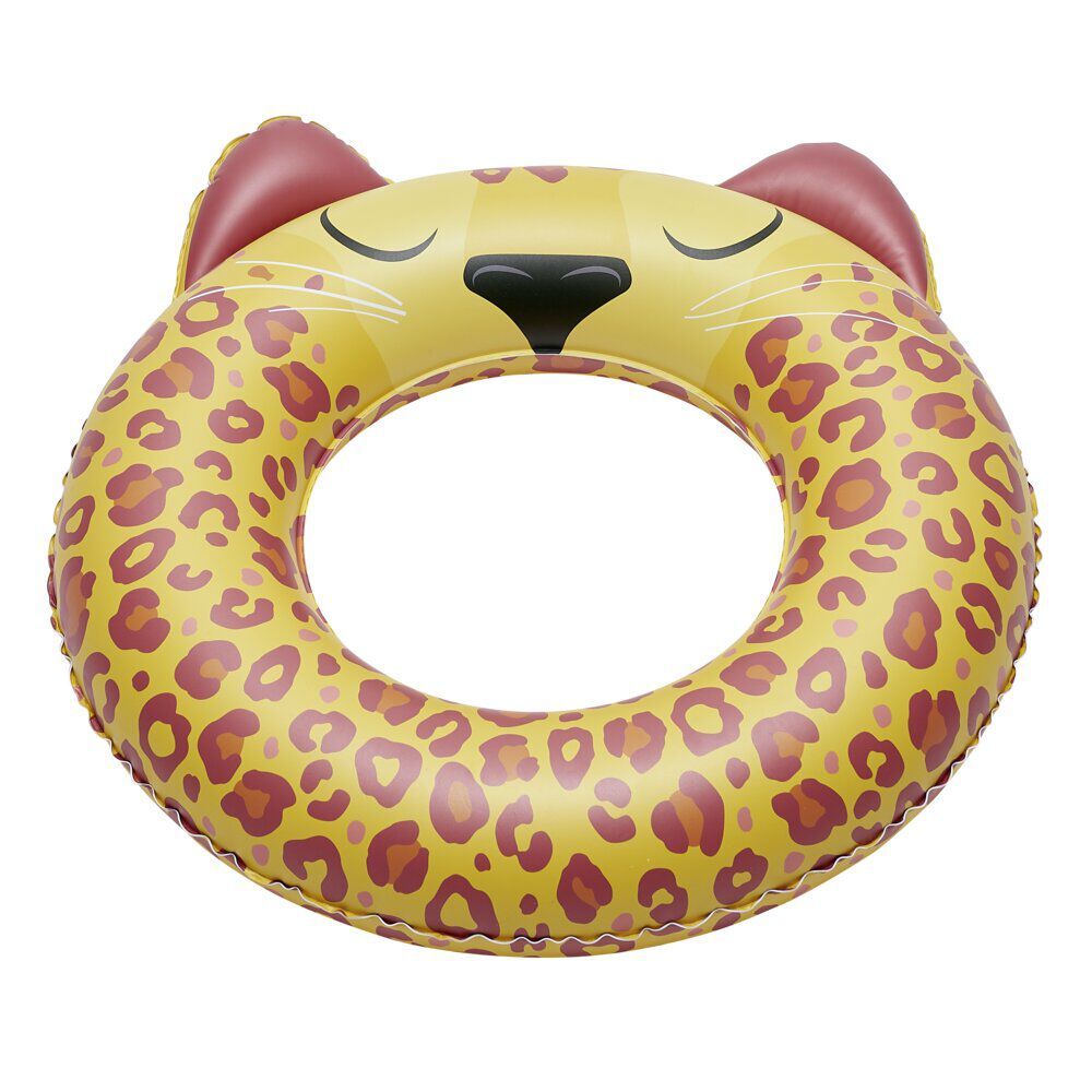 Bouée gonflable enfant léopard jaune et marron Ø60cm