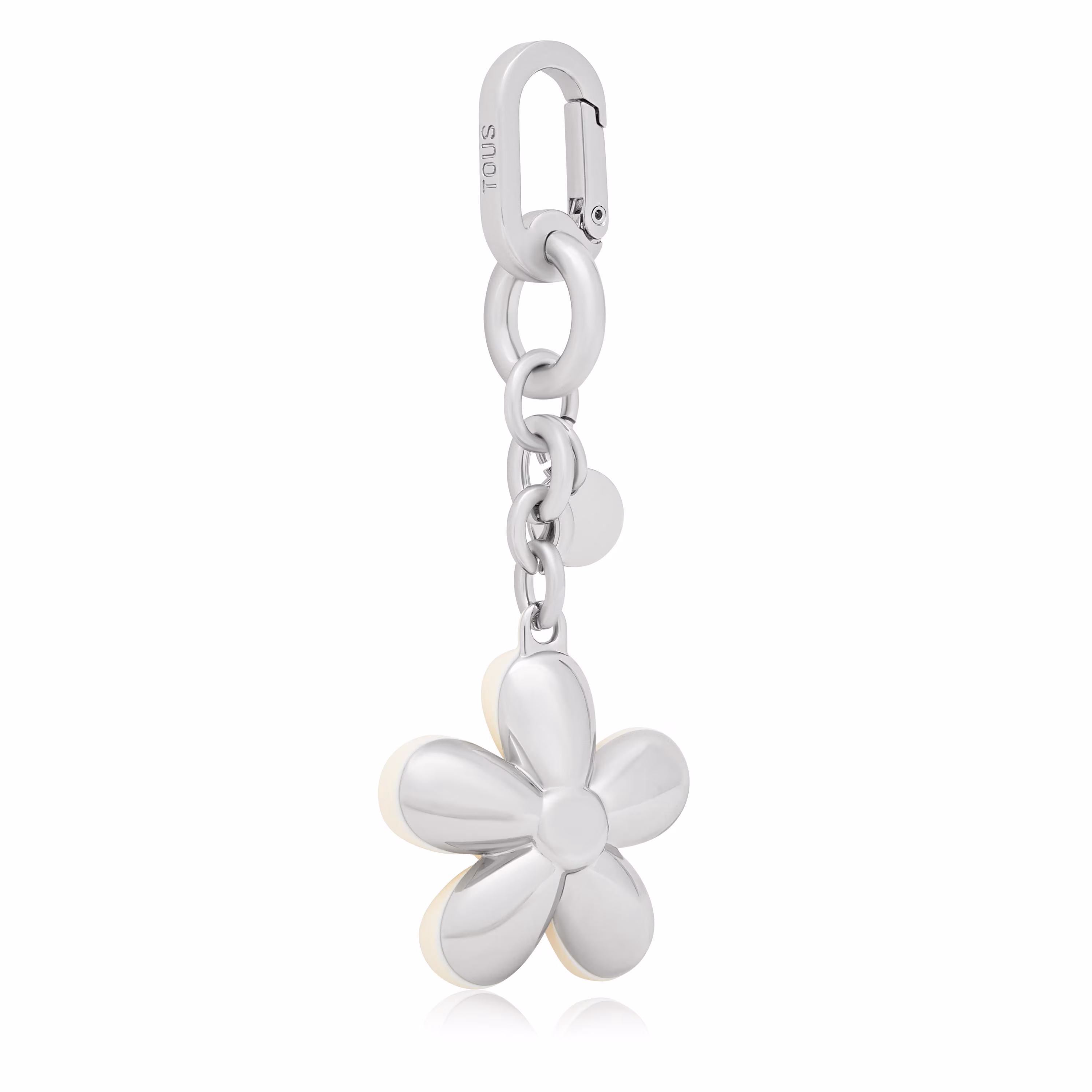 Llavero beige Puffed Daisy Flower