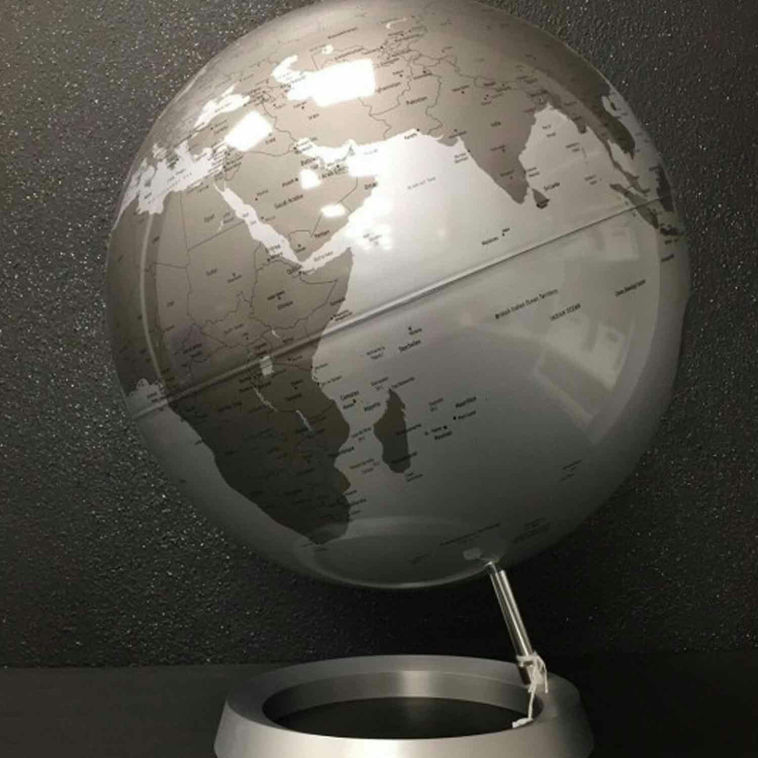 VISION SILVER - Globe terrestre de design 30 cm  textes en anglais