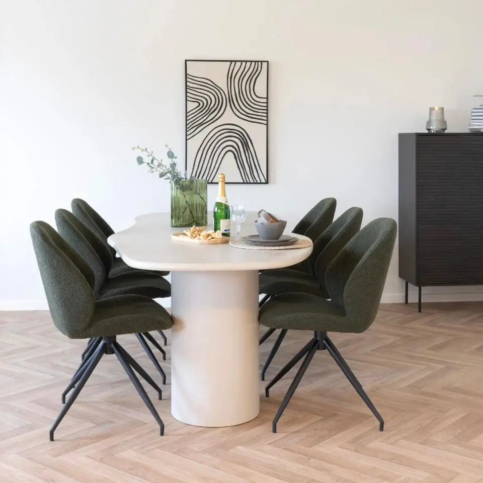 Eettafel Beige - Organisch - 240x96x76cm - Maranola