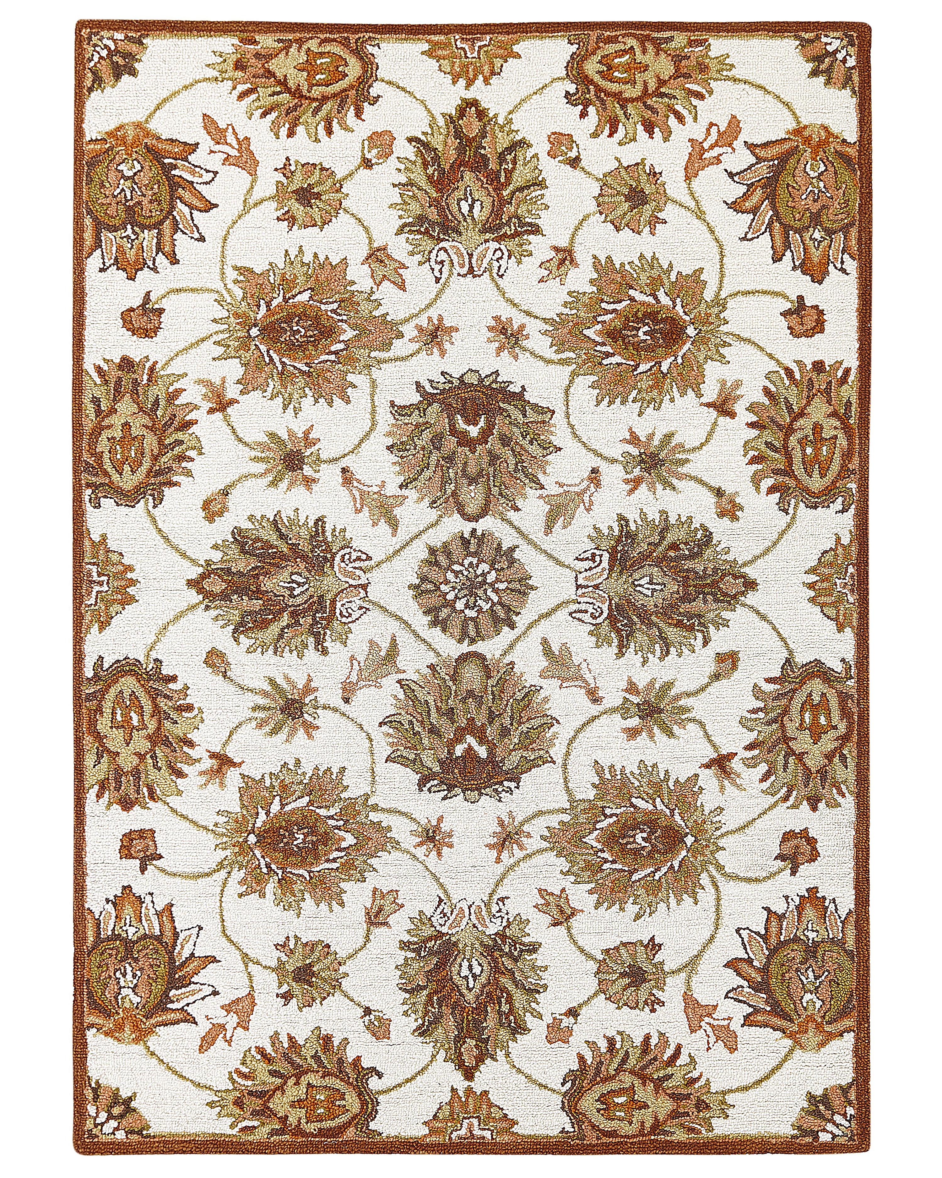 Rug EZINE Beige 140 x 200 cm Wool
