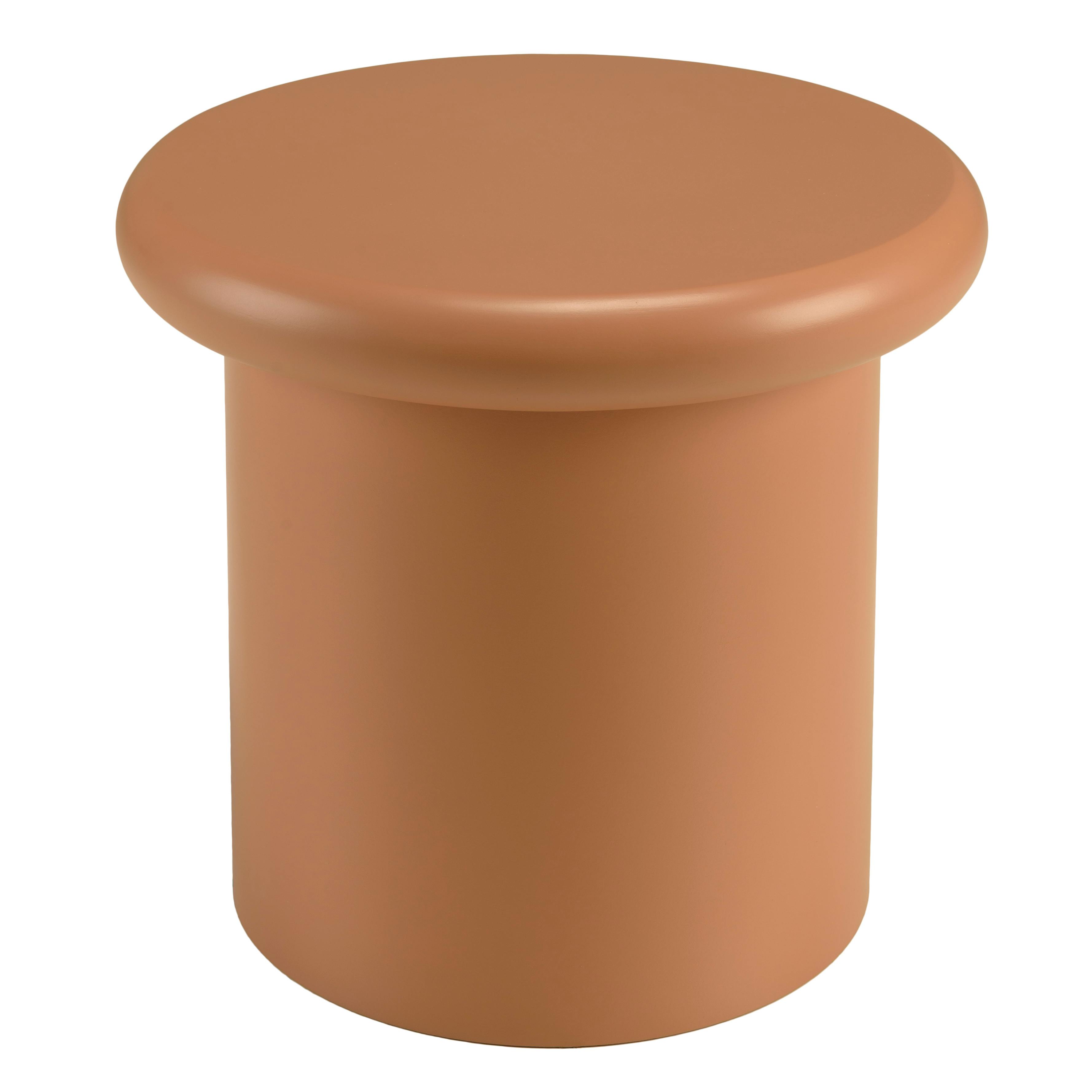 Table d'appoint ronde en bois peint marron D40cm CASTILLE