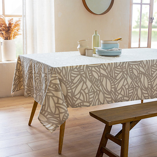 Nappe ronde 170 cm éVA Beige écru coton
