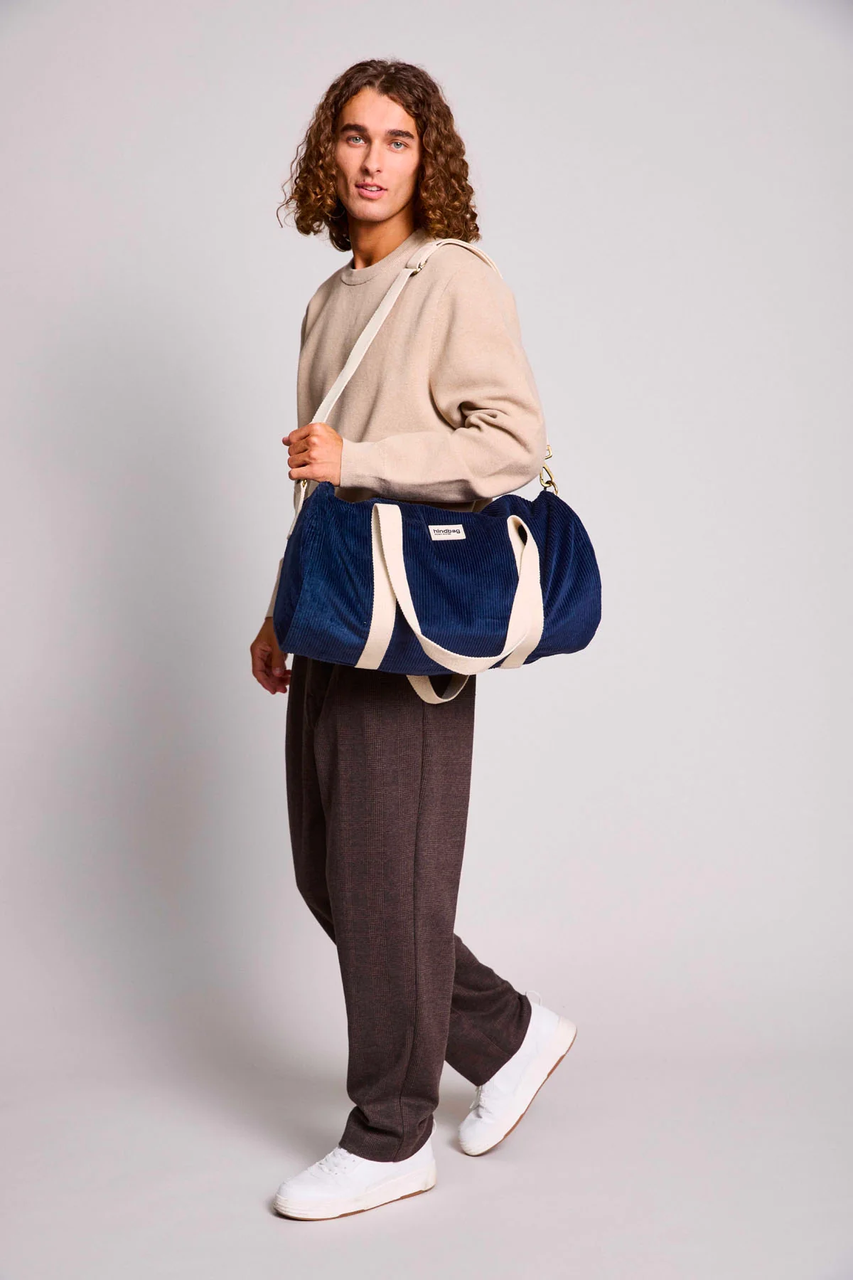 Sac polochon Simon Velours Marine
