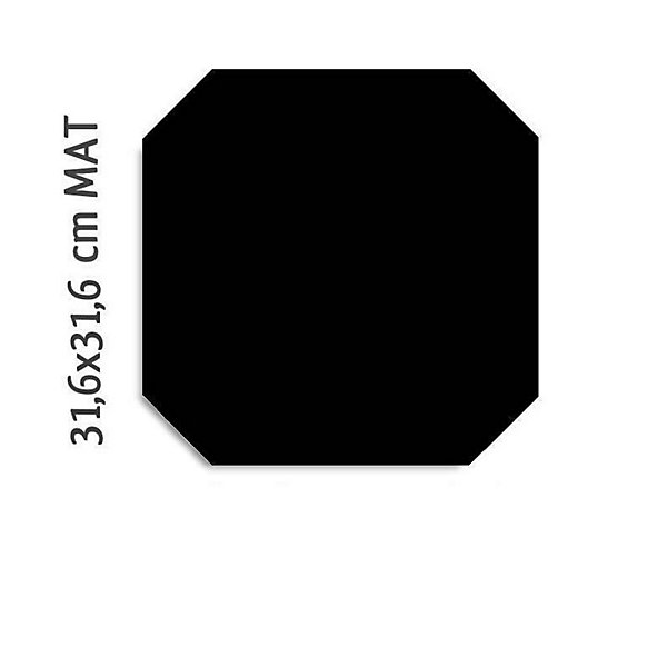 Carrelage sol / mur octogonal uni noir mate 31,6x31,6 cm OCTOGONE NEGRO