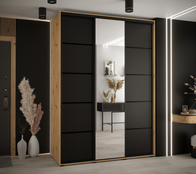 Szafa przesuwna 60 wysoka Davos 5 170 artisan czarny czarny