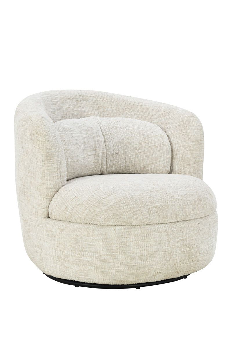 DÉJA Living Draaifauteuil Lilou - Beige Stof - Zithoogte 40cm