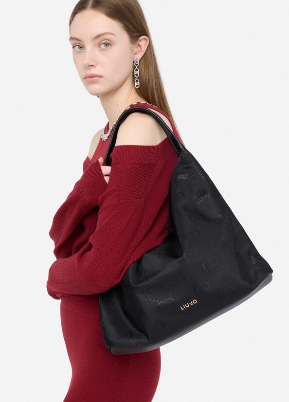 Borsa hobo grande in nylon