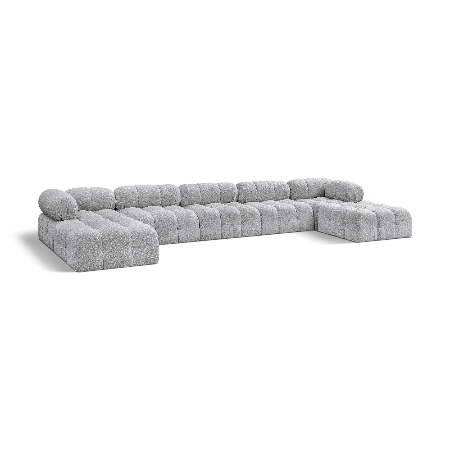 Ames 170 Boucle Fabric Upholstered 7pc. Modular Sectional