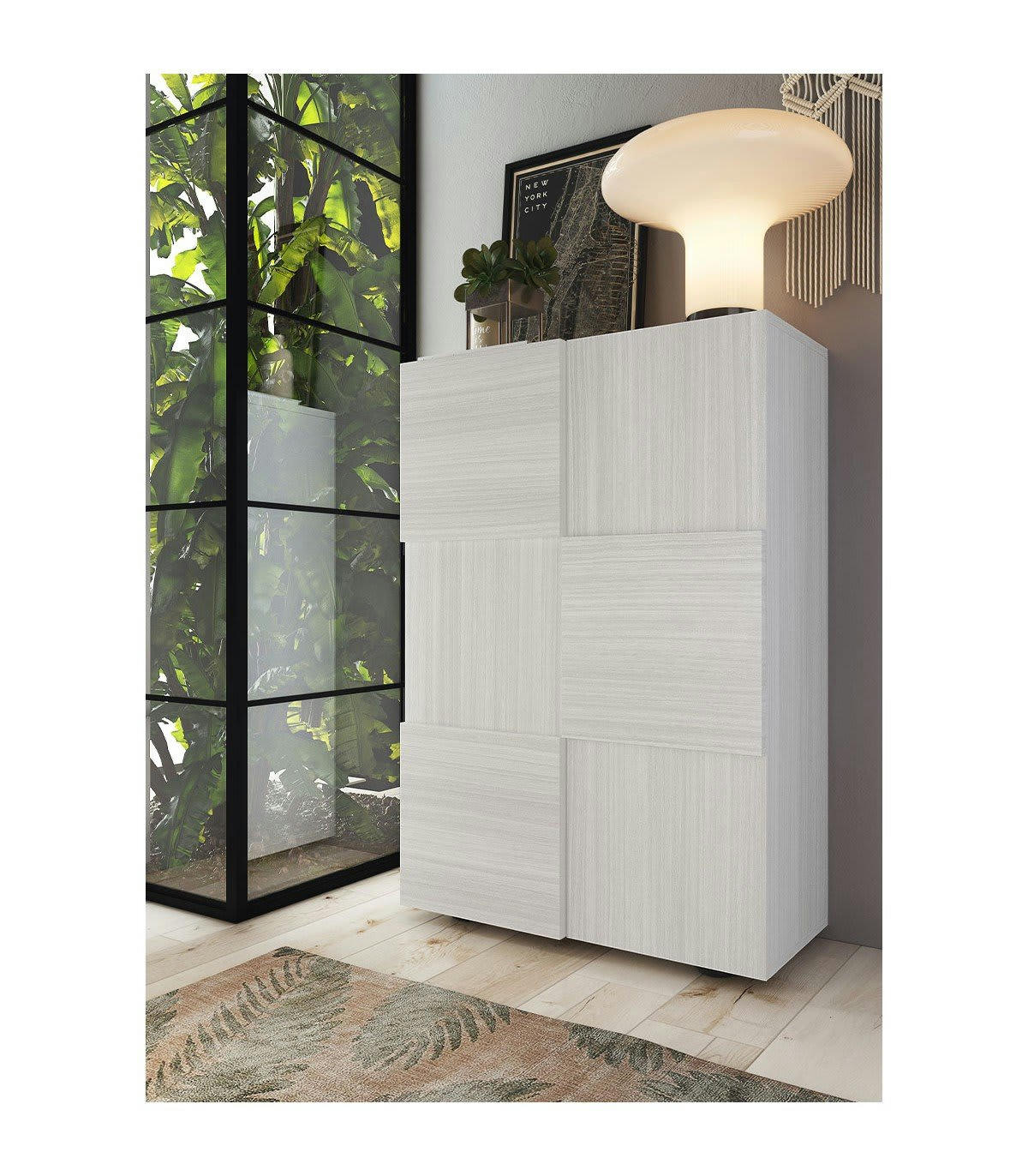 DAMA - Meuble de rangement 2 portes multifonctionnel - H116 cm