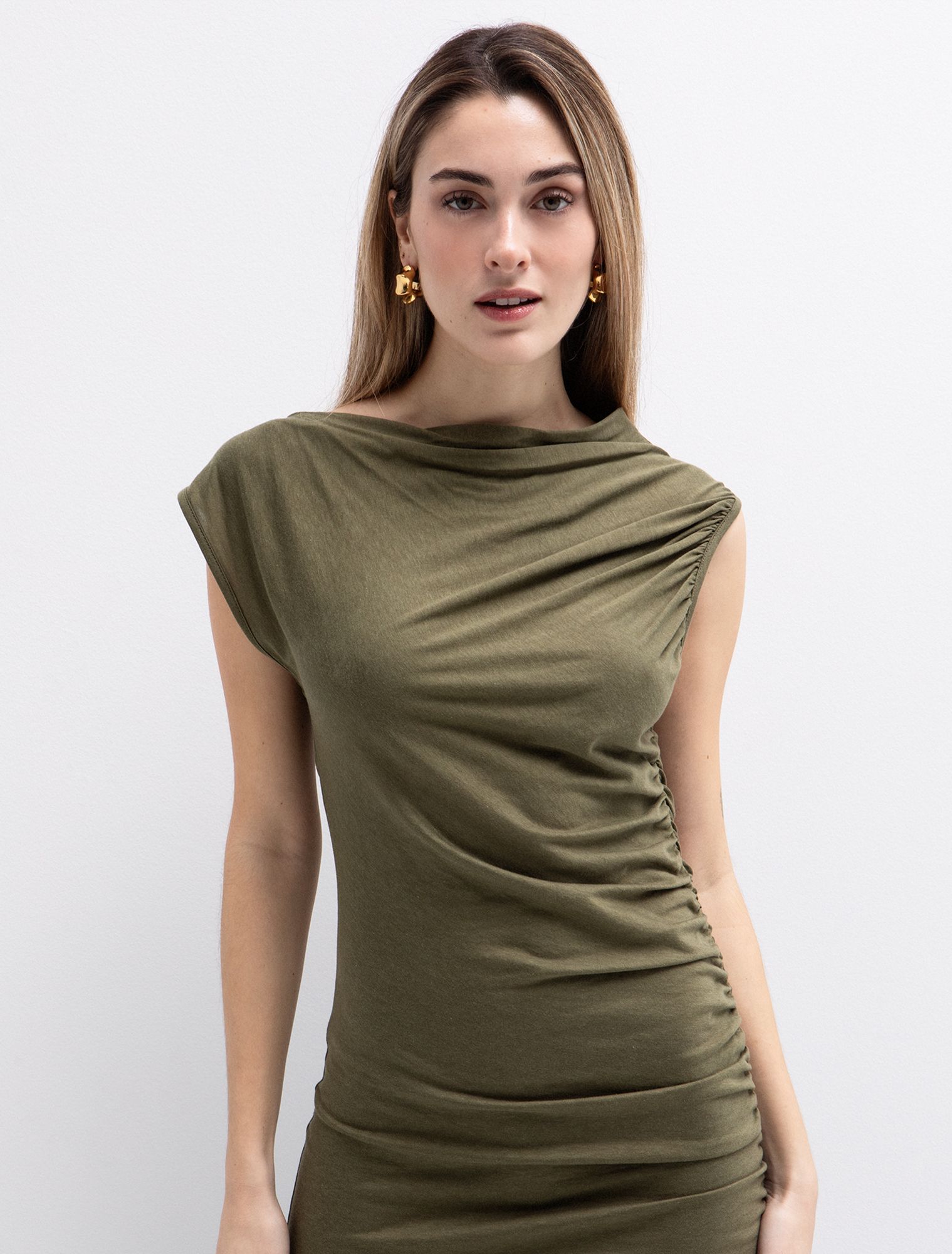 Midi φόρεμα με σούρα