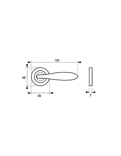 Paire de béquilles Luxor pour porte, carré 7mm, chromé brillant - THIRARD