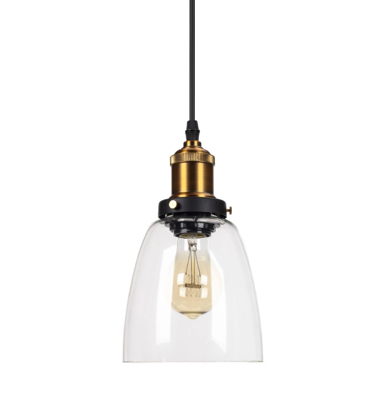 Lampa Wisząca SPASTON Szklany Klosz Loft Industrial