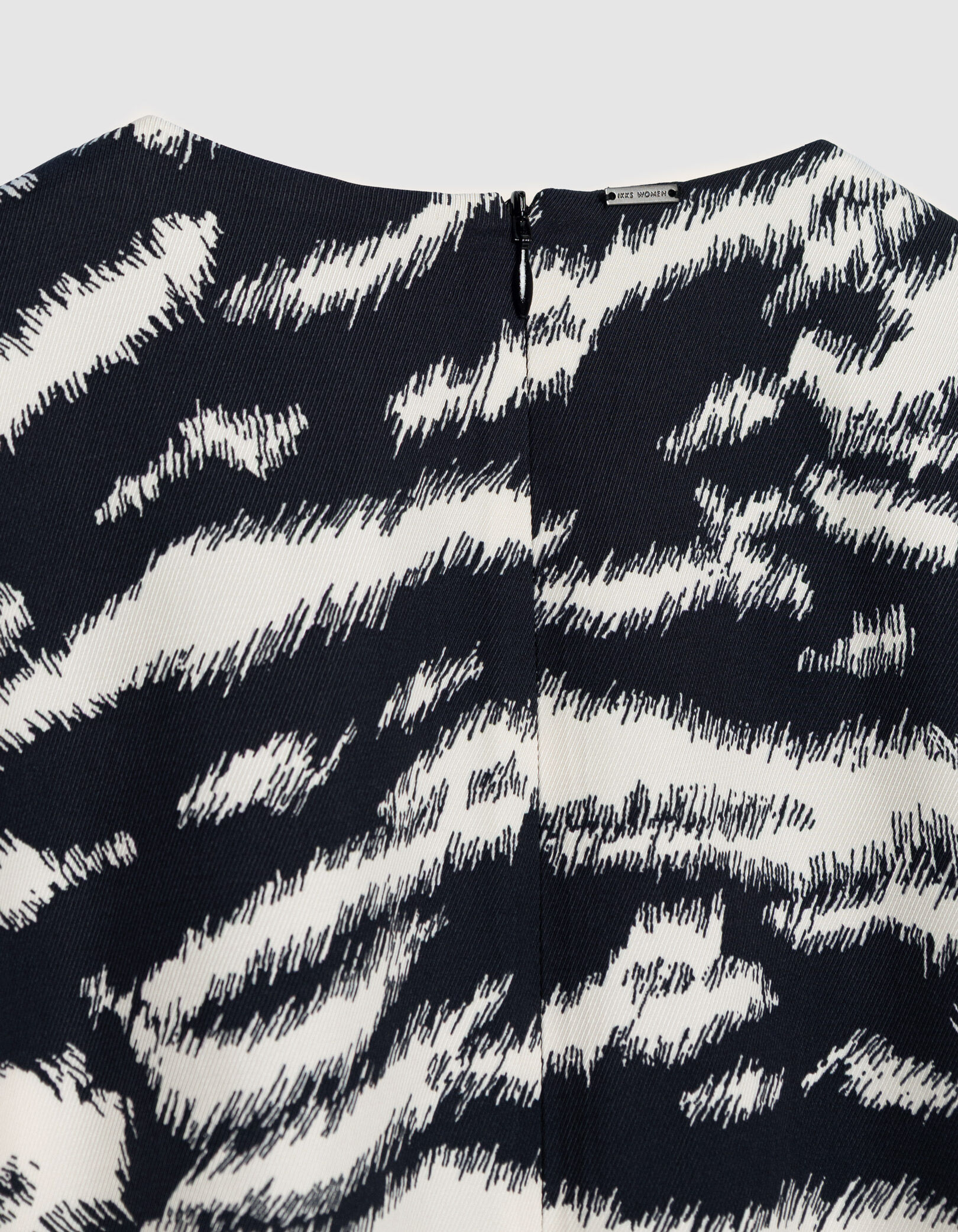 Robe noire imprimé zèbre Femme