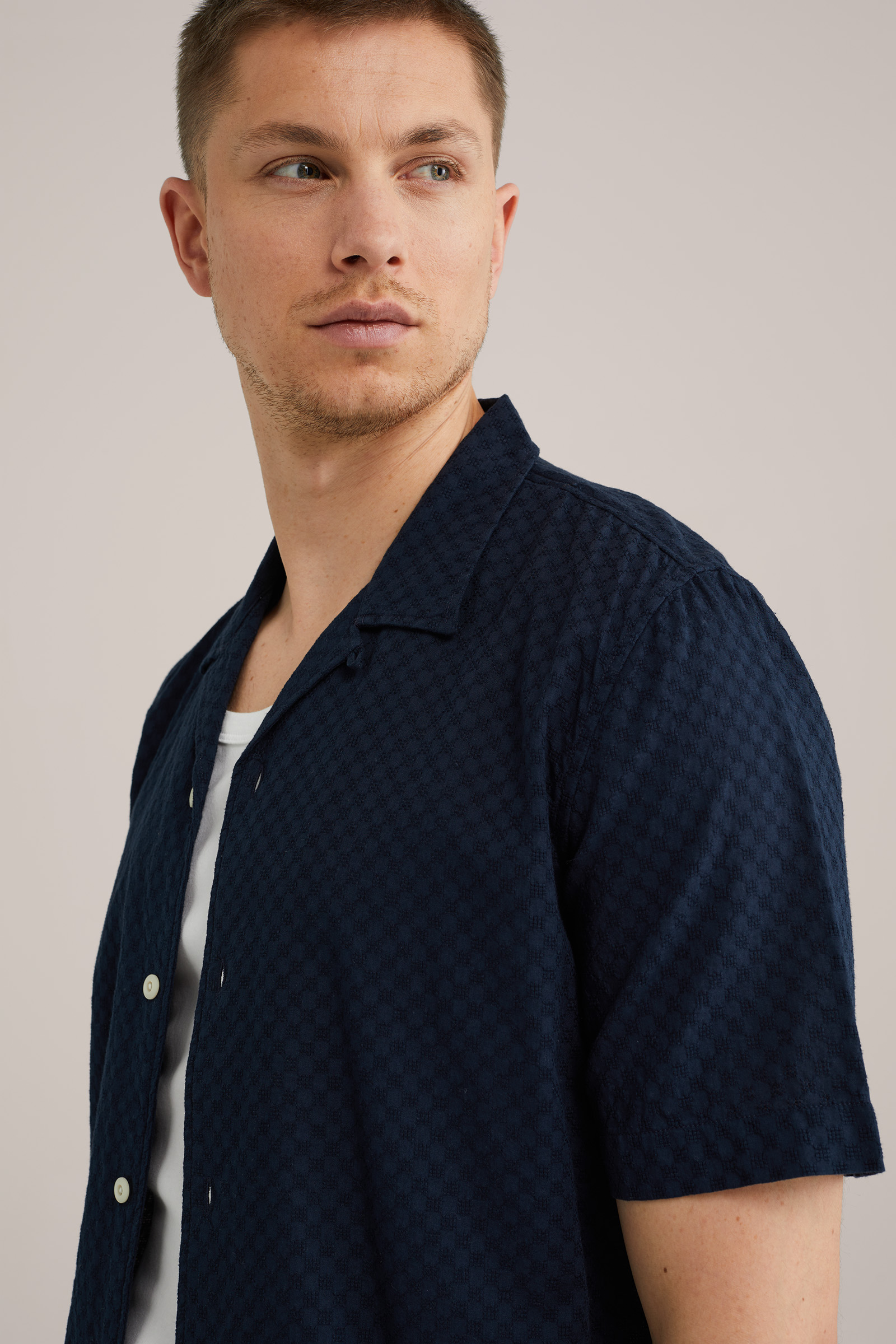 Heren Regular fit overhemd met structuur