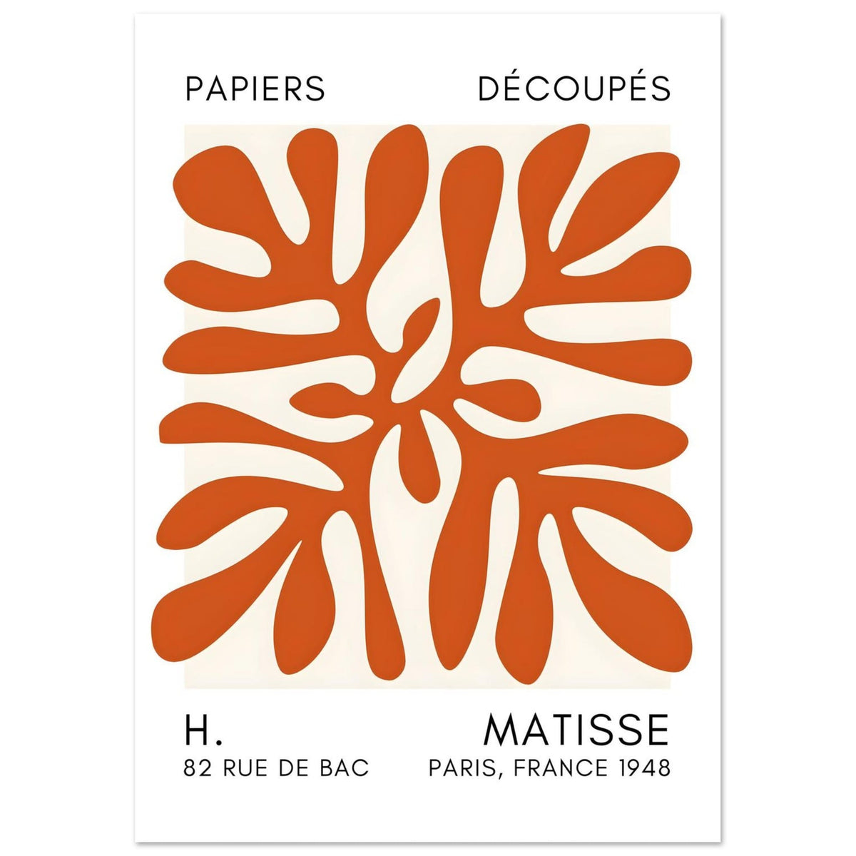 Artfulprints Poster Matisse - Deep ocean orange  - A4 21x29.7 cm - Oranje