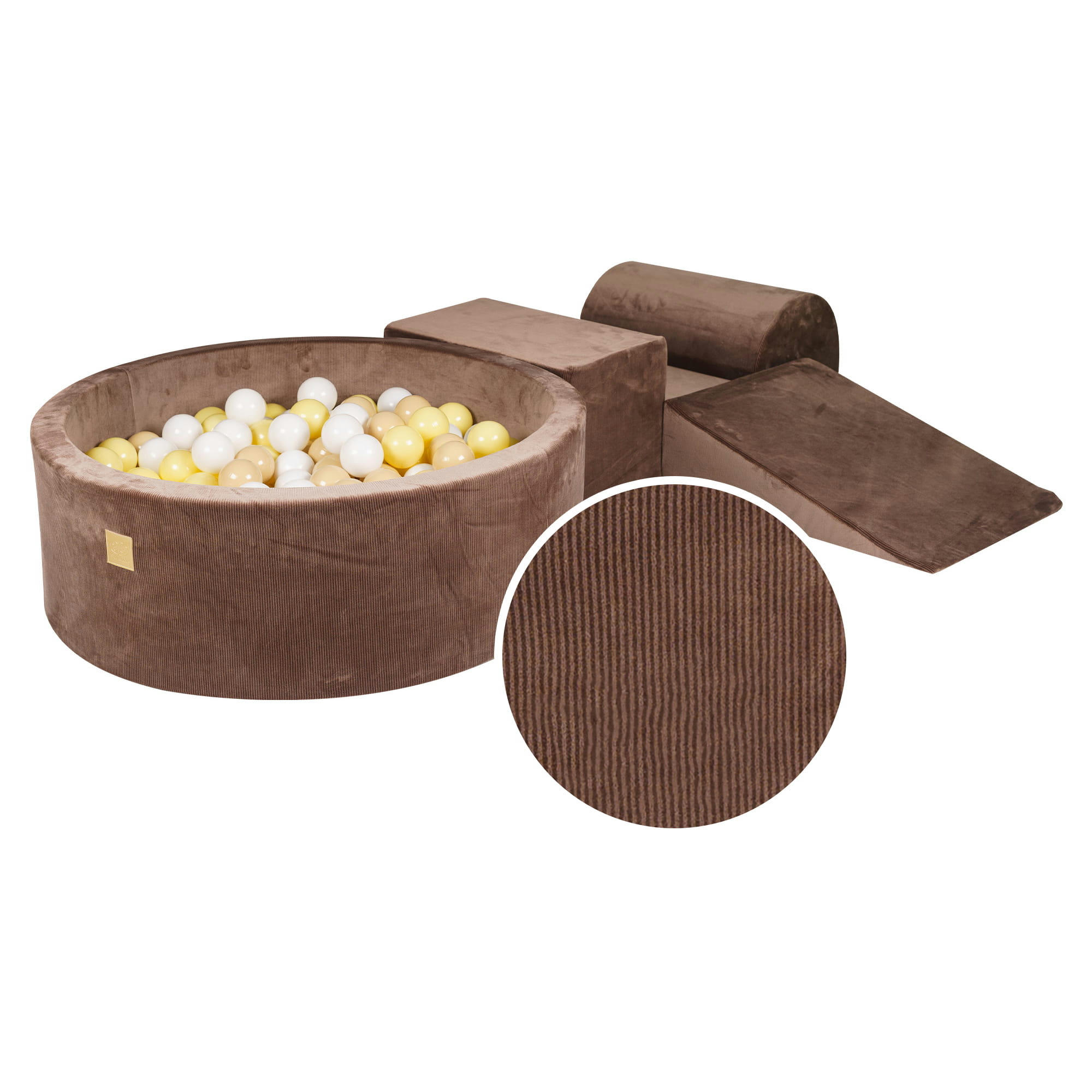 - Aire de jeu Mousse Piscine Balles: Beige/Blanc/Jaune W90