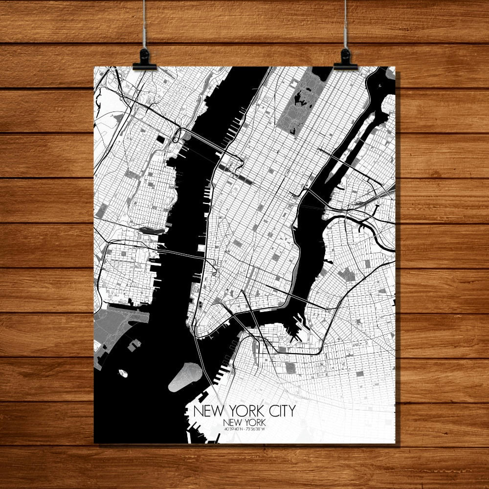 - Affiche New york Carte N&B 40x50