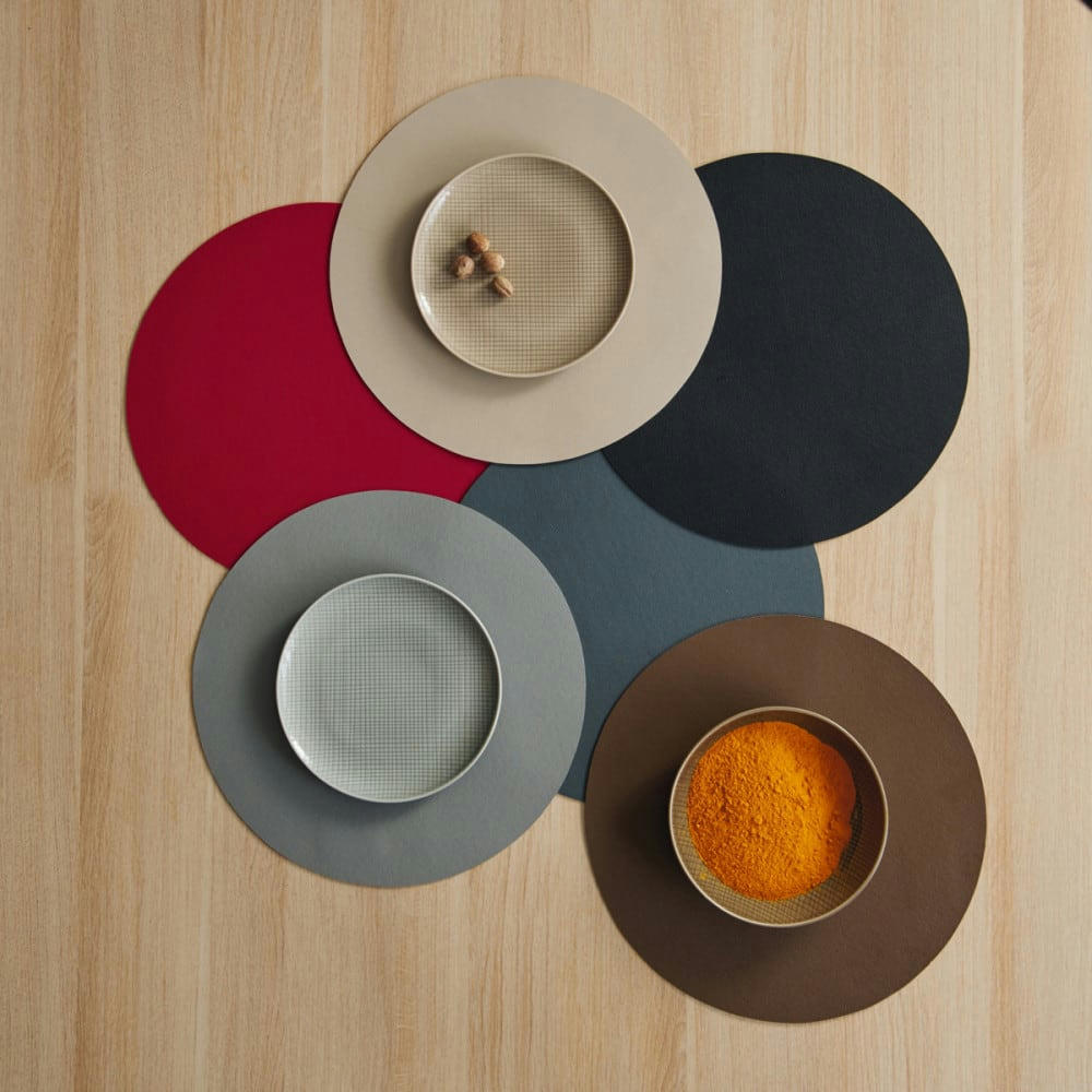 - Set de table rond plastique gris
