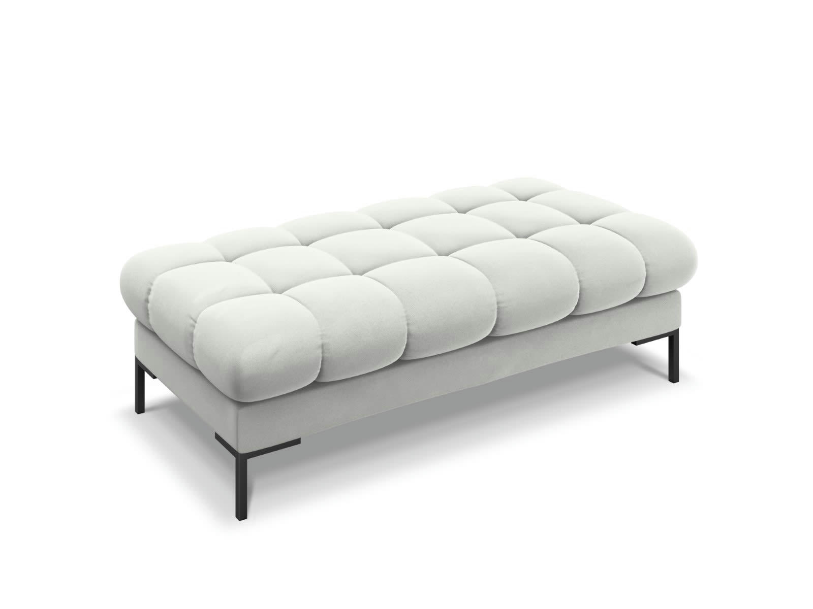 MAMAIA - Banc 2 places en tissu velours argent