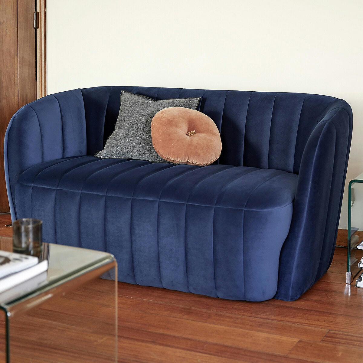 Coussin rond velours, Paula