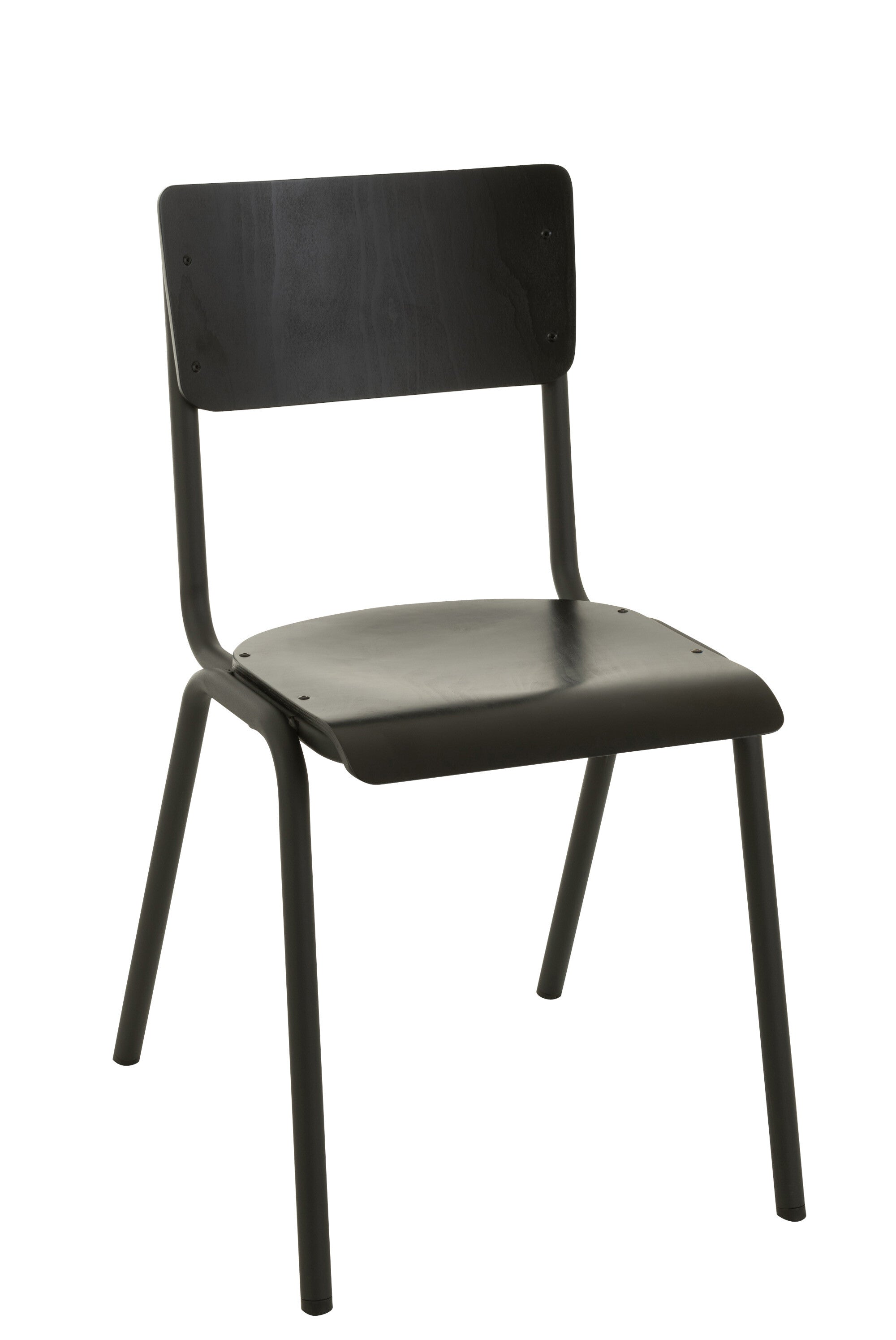 J-Line stoel - hout/metaal - zwart