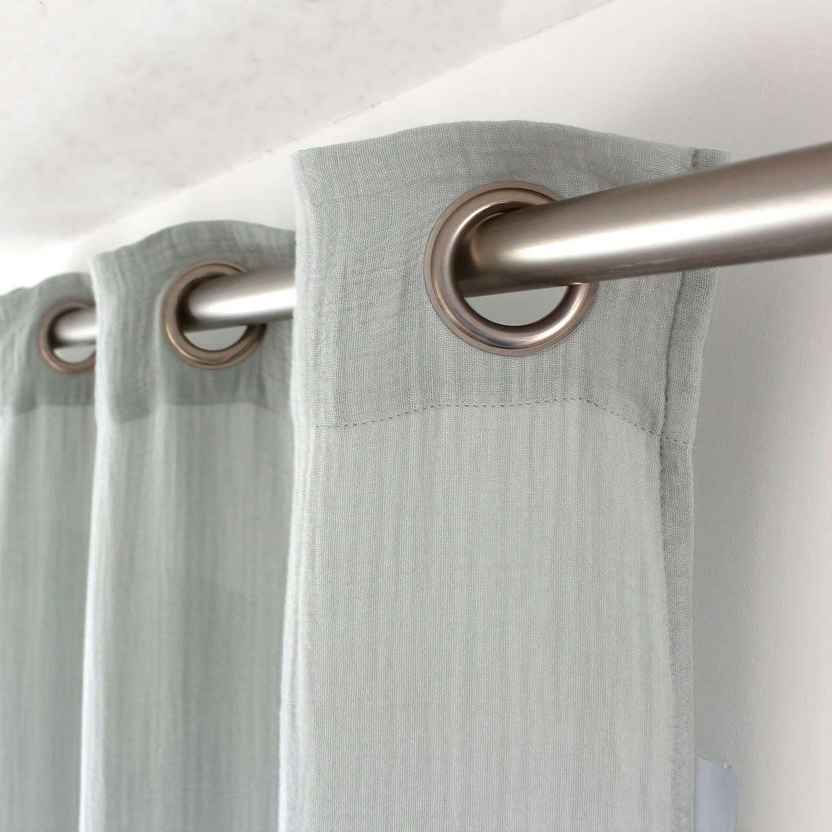 - Rideau double gaz de coton 140x240cm gris